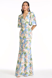 Mae Gown in Twilight Camellias