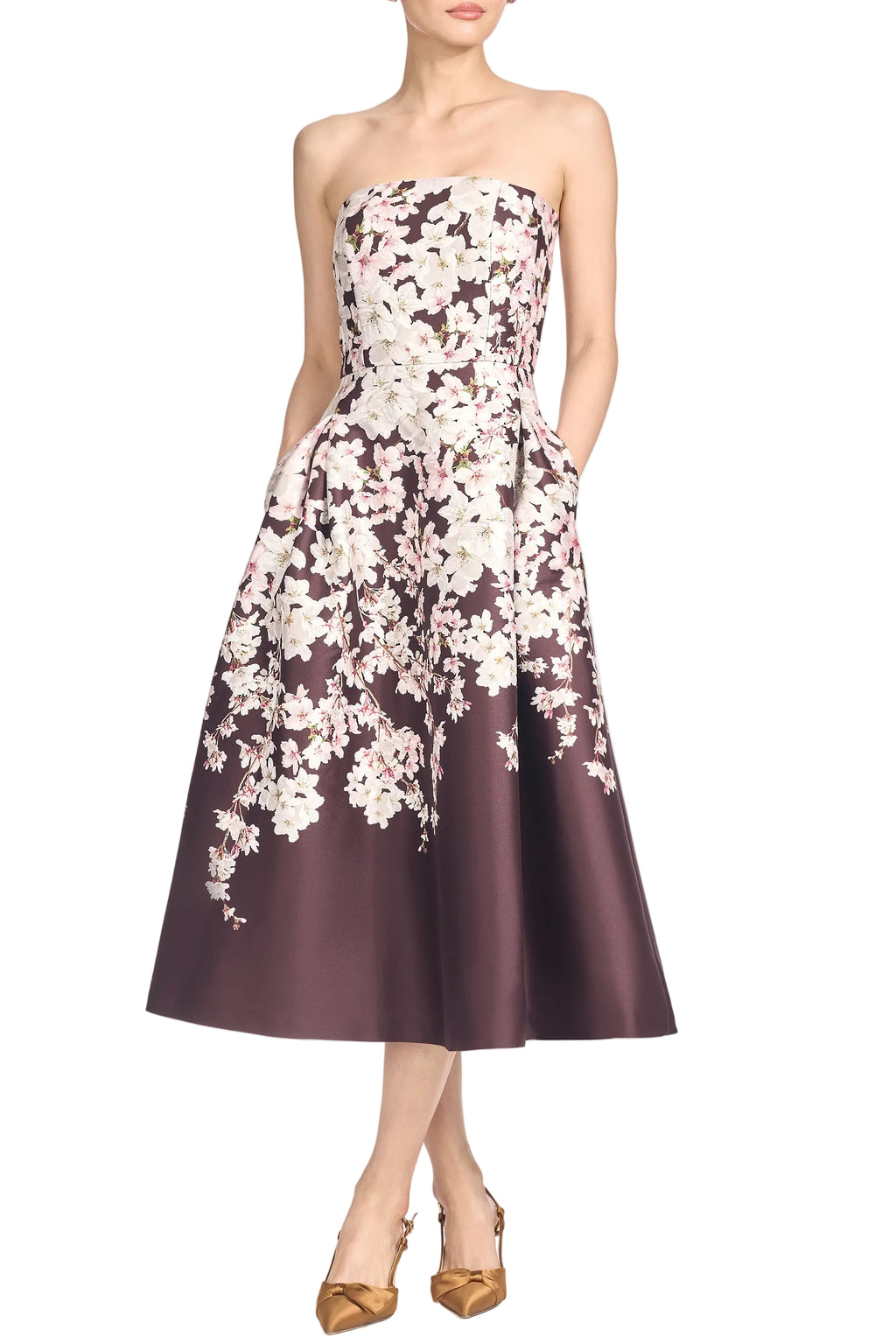 Shay Dress in Chocolate Covered Cherry Blossoms