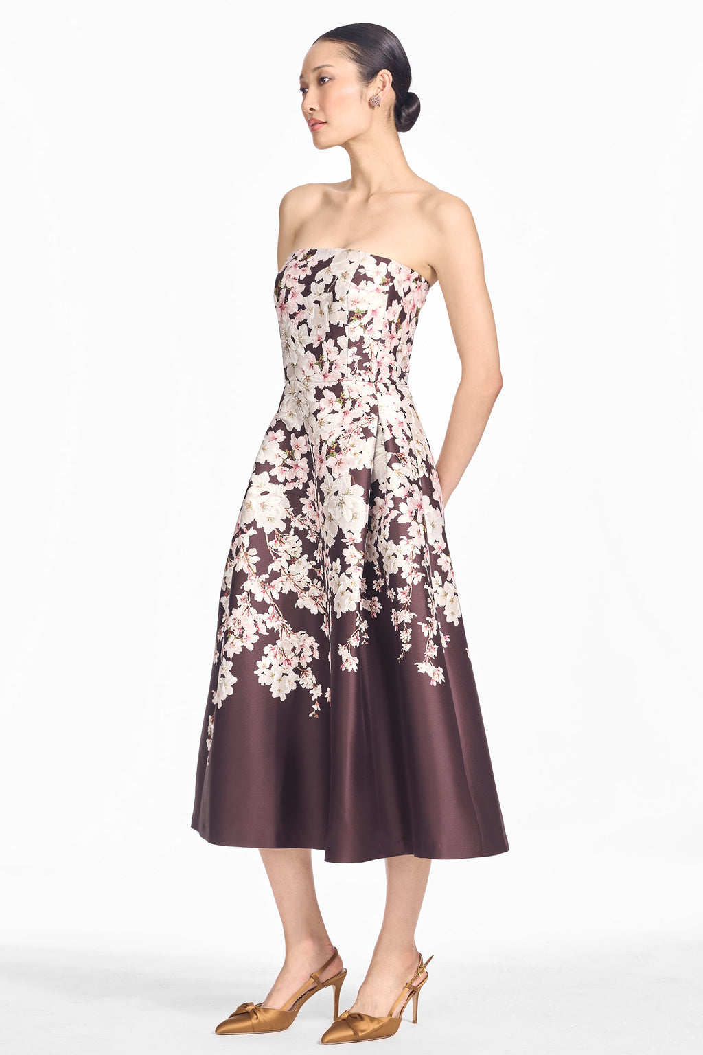 Shay Dress in Chocolate Covered Cherry Blossoms