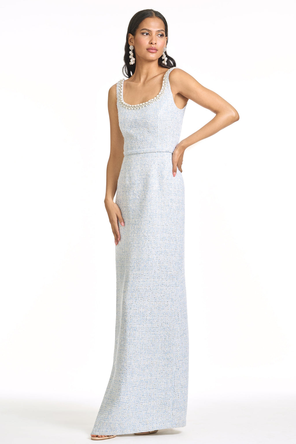 Embellished Lana Gown in Ice Blue