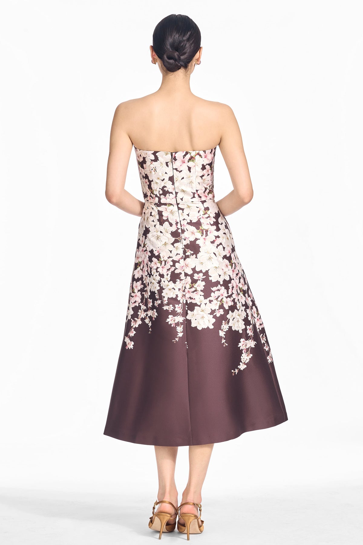 Shay Dress in Chocolate Covered Cherry Blossoms