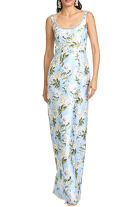 Embellished Lana Gown in Sky Camellia