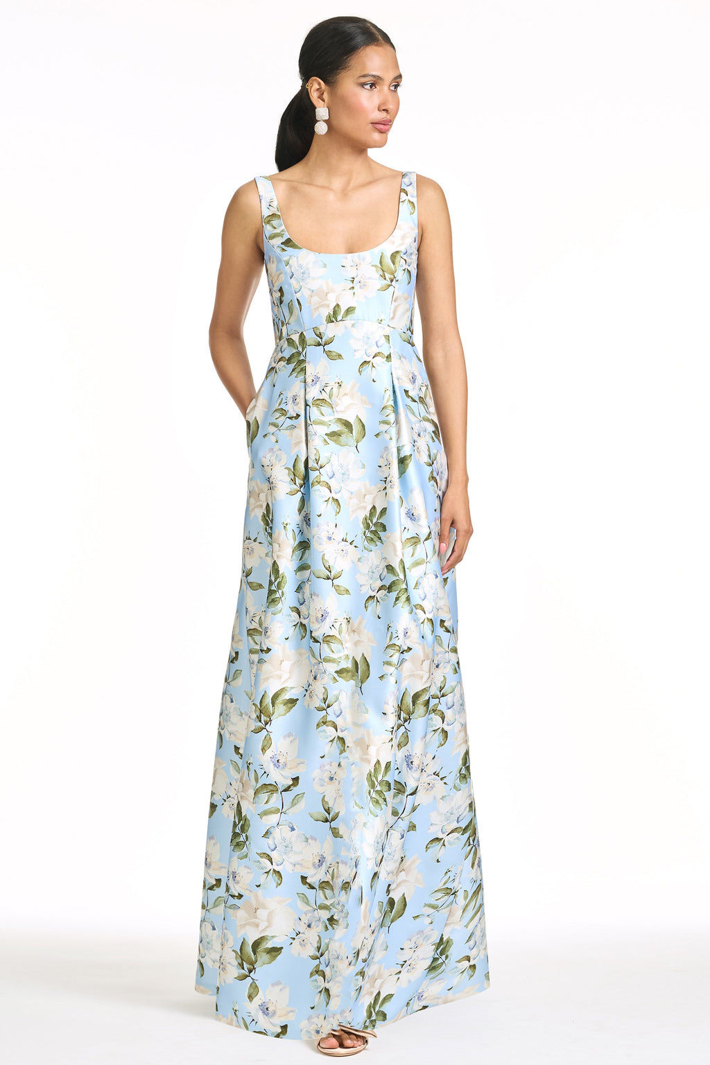Aurora Gown in Sky Camellia