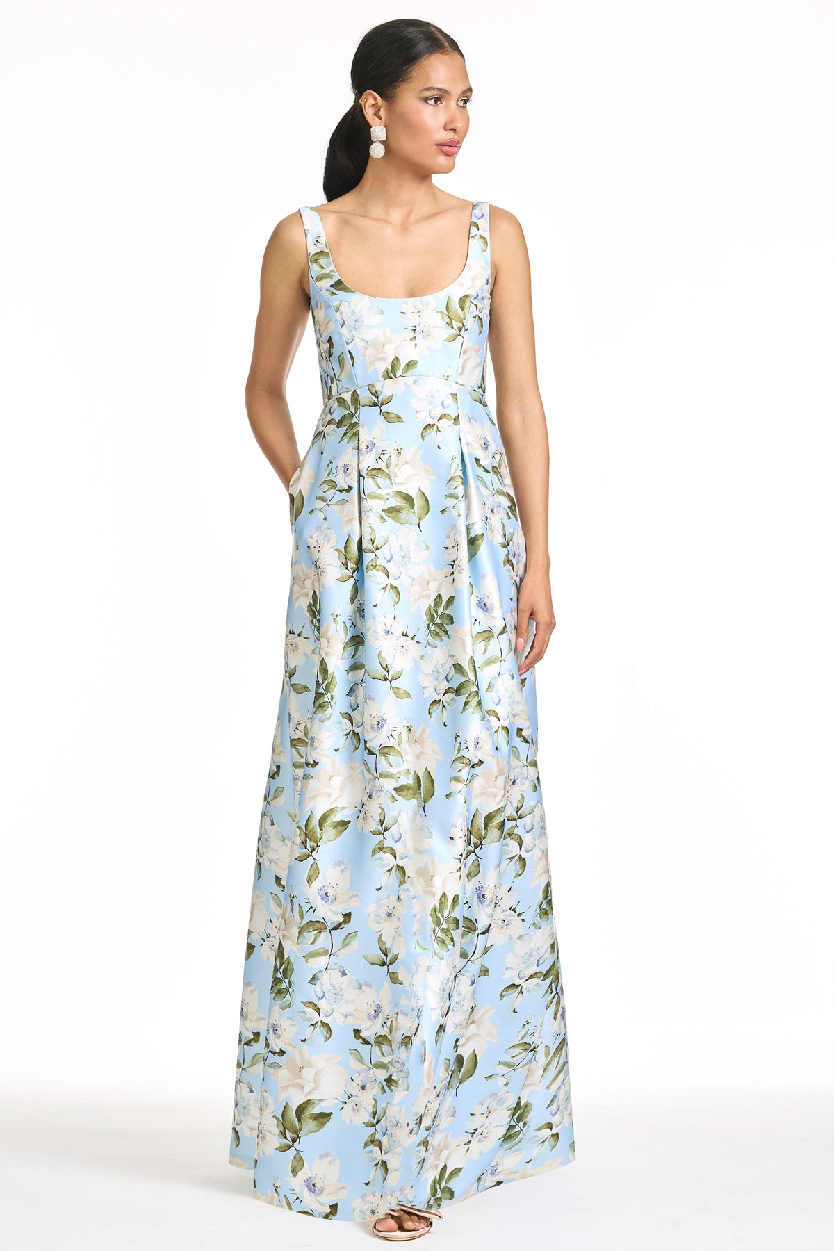 Aurora Gown in Sky Camellia