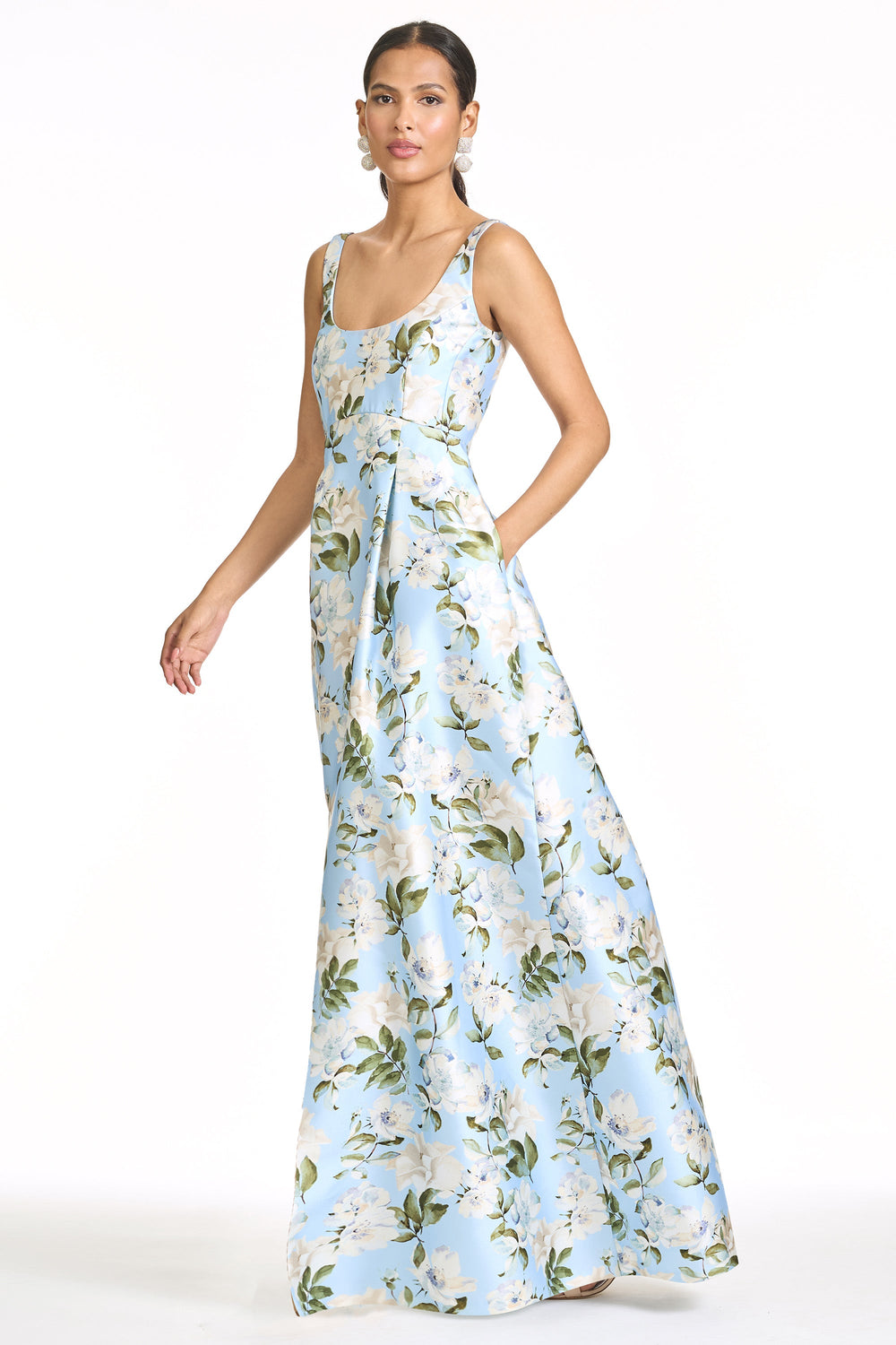 Aurora Gown in Sky Camellia