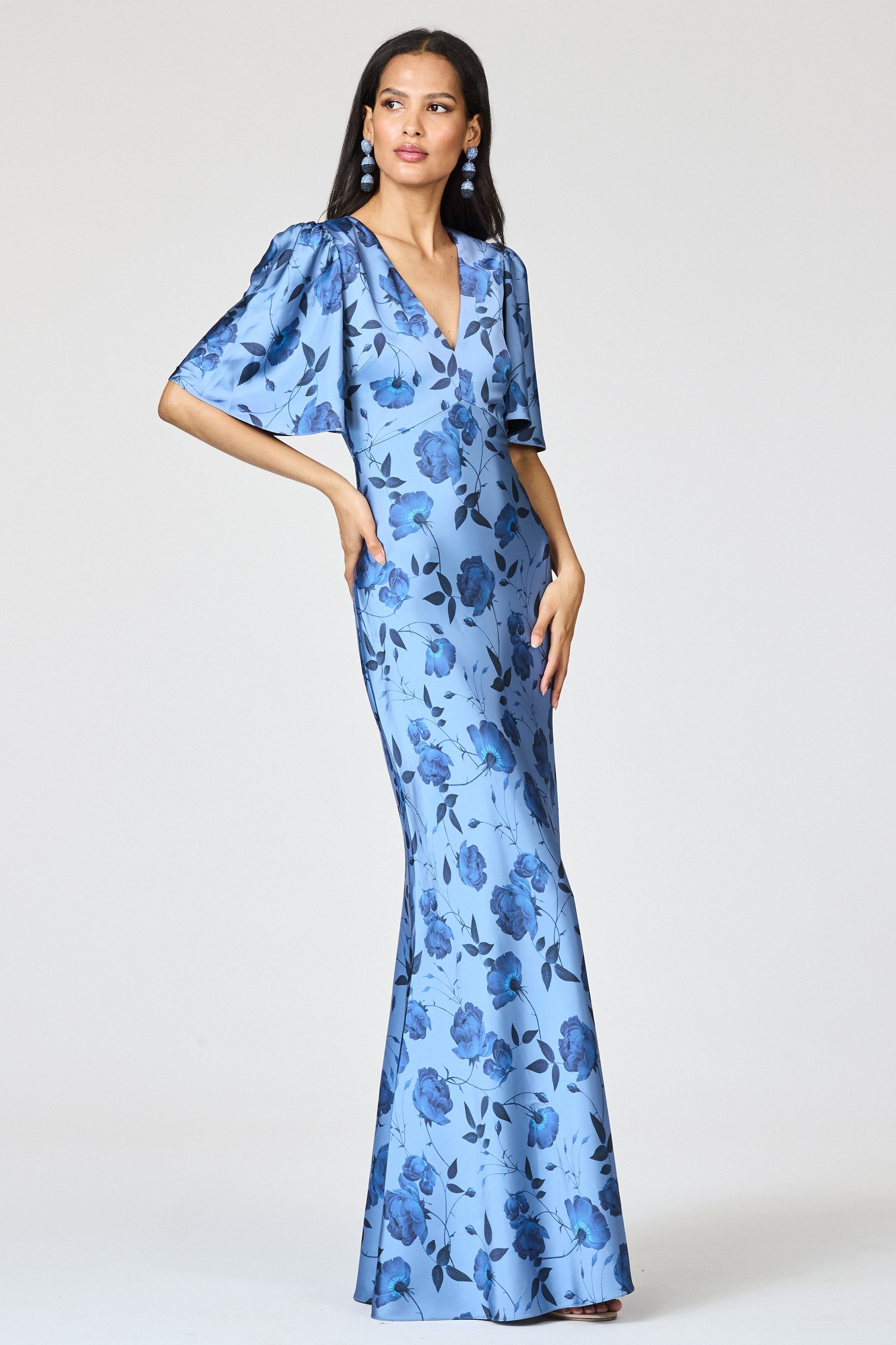 Mae Gown in Wild Steel Roses