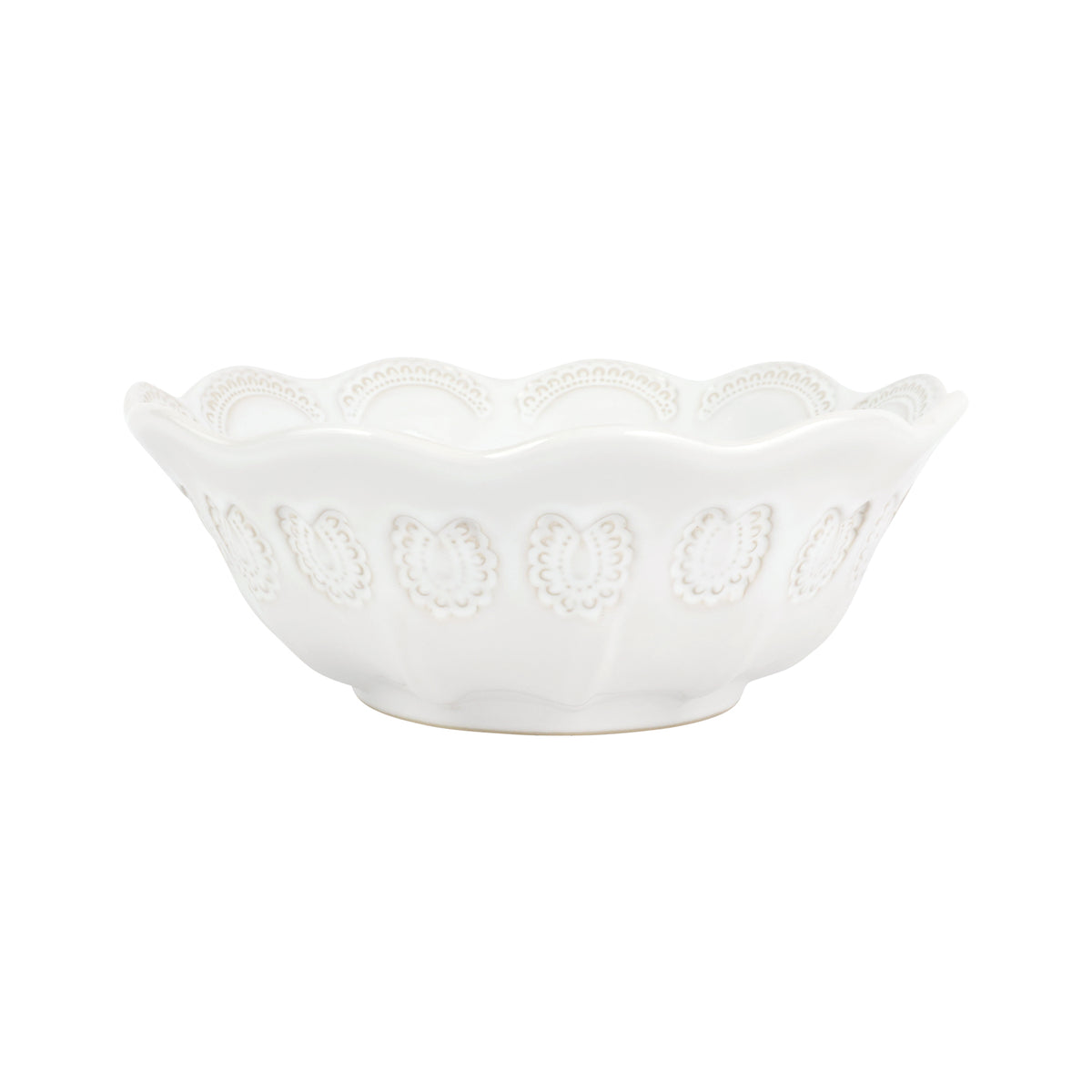 Incanto Stone Lace Medium Round Bowl in White