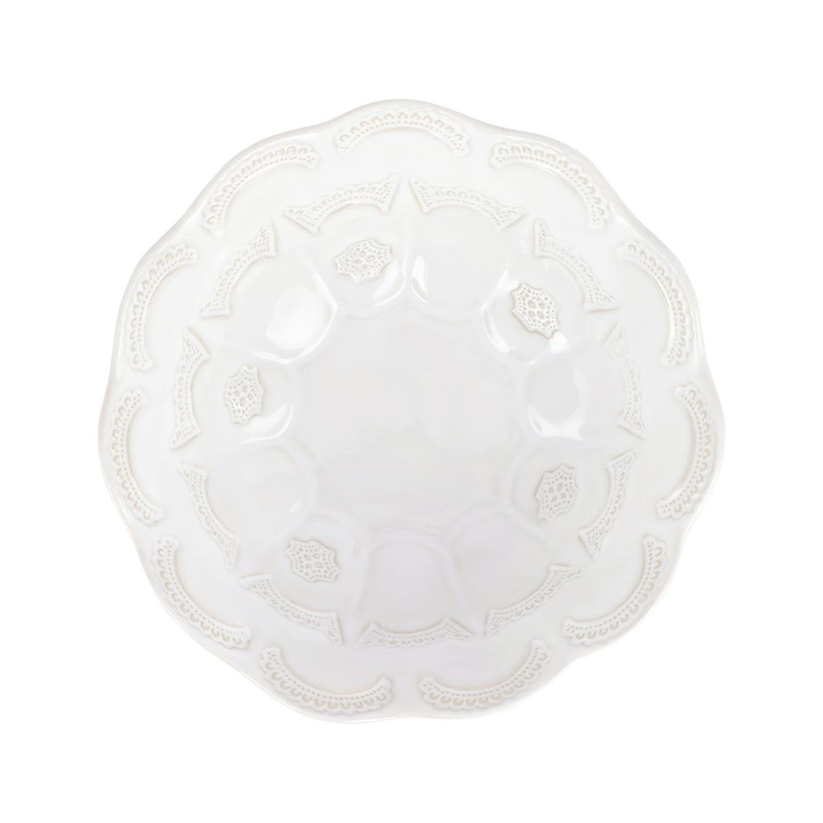 Incanto Stone Lace Medium Round Bowl in White