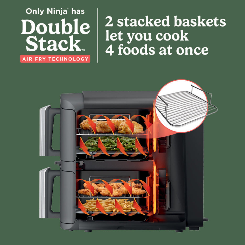 Ninja DoubleStack XL Double Basket Smart Air Fryer w/ Thermometer, Deep Gray