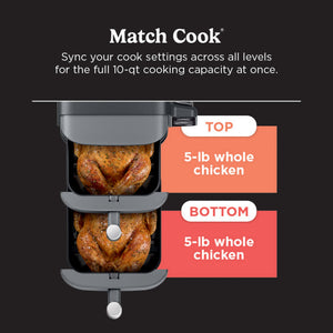 Ninja DoubleStack XL Double Basket Smart Air Fryer w/ Thermometer, Deep Gray