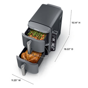 Ninja DoubleStack XL Double Basket Smart Air Fryer w/ Thermometer, Deep Gray