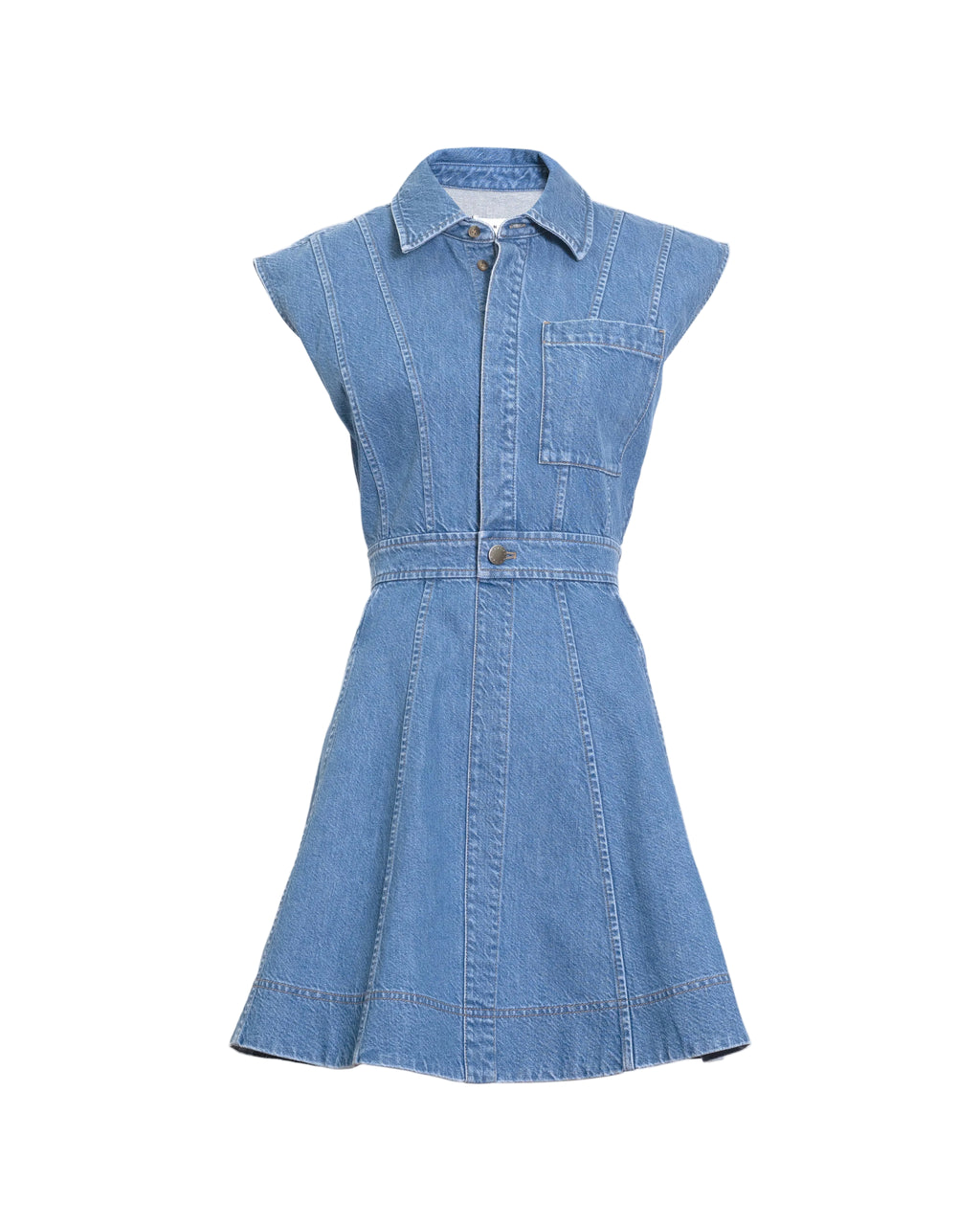 Sleeveless Hailey Dress in Medium Indigo Blue