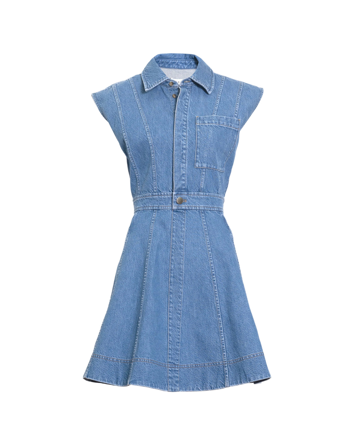 Sleeveless Hailey Dress in Medium Indigo Blue