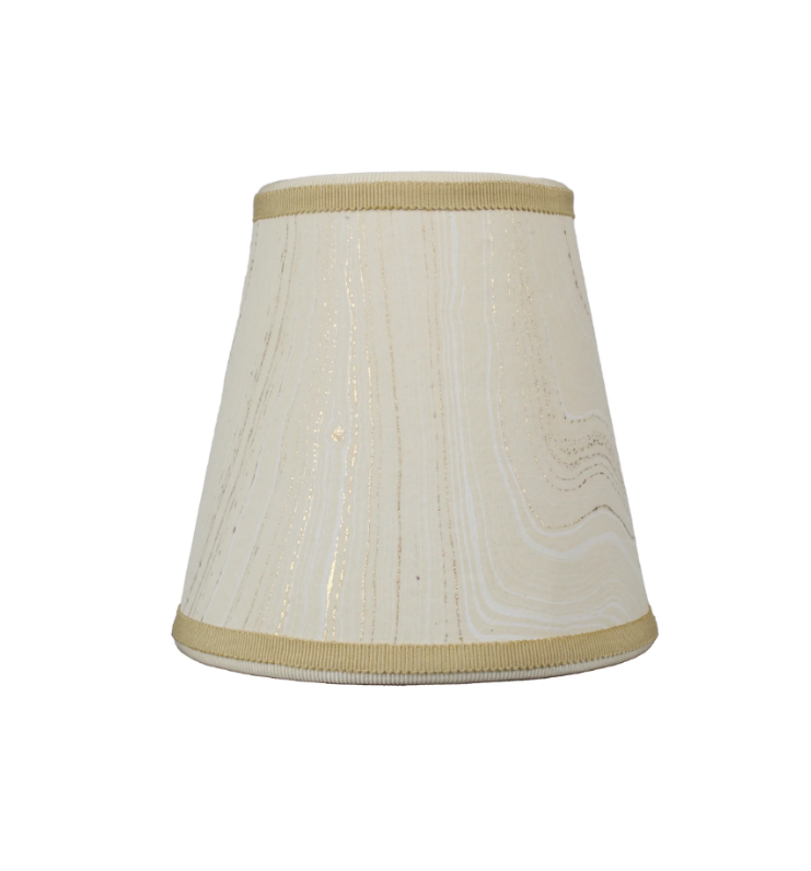 Small Marble Shade Cover in Ivory with Gold Trim