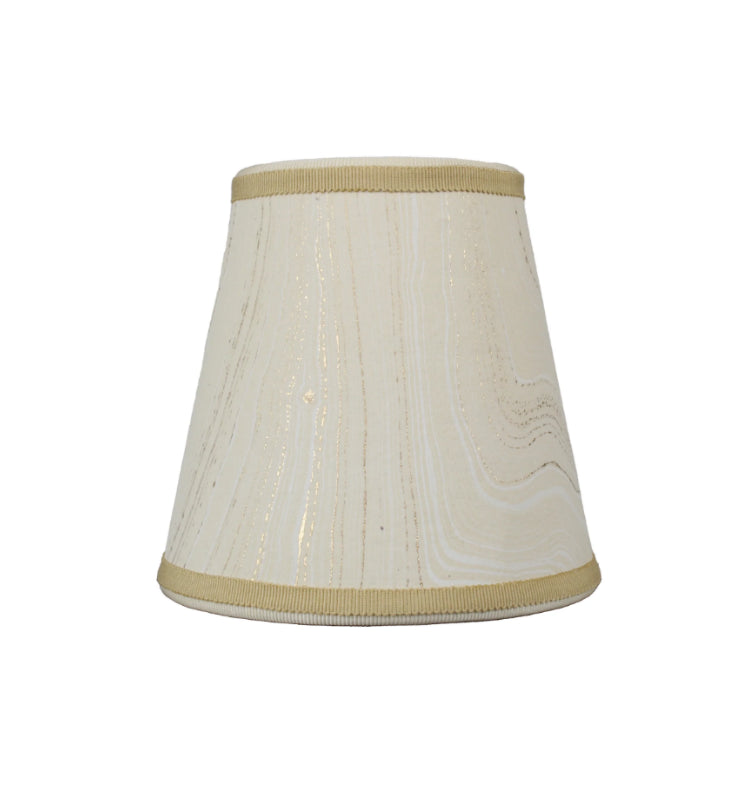 Small Marble Shade Cover in Ivory with Gold Trim