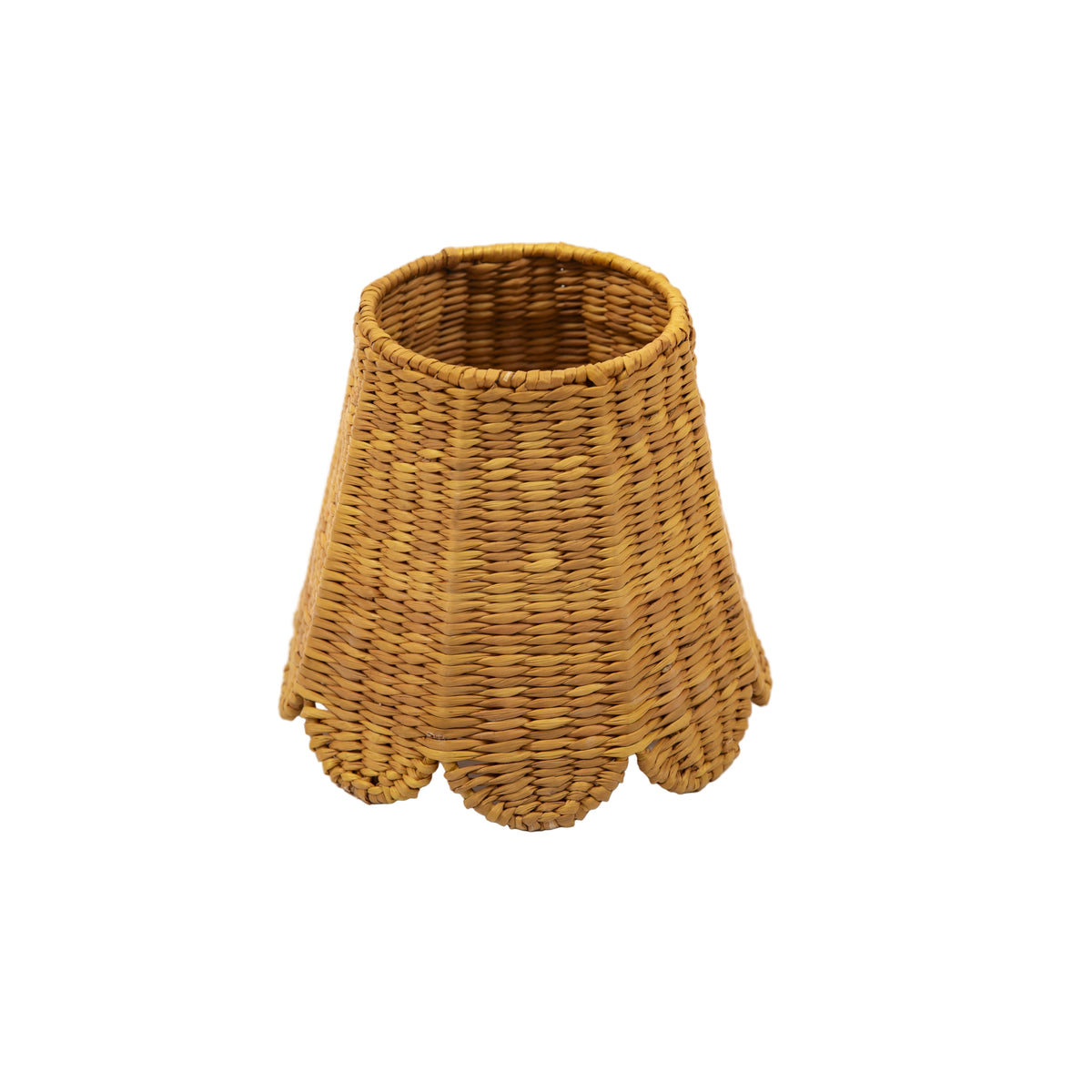 Small Seagrass Shade Cover Scalloped in Gold-Saffron