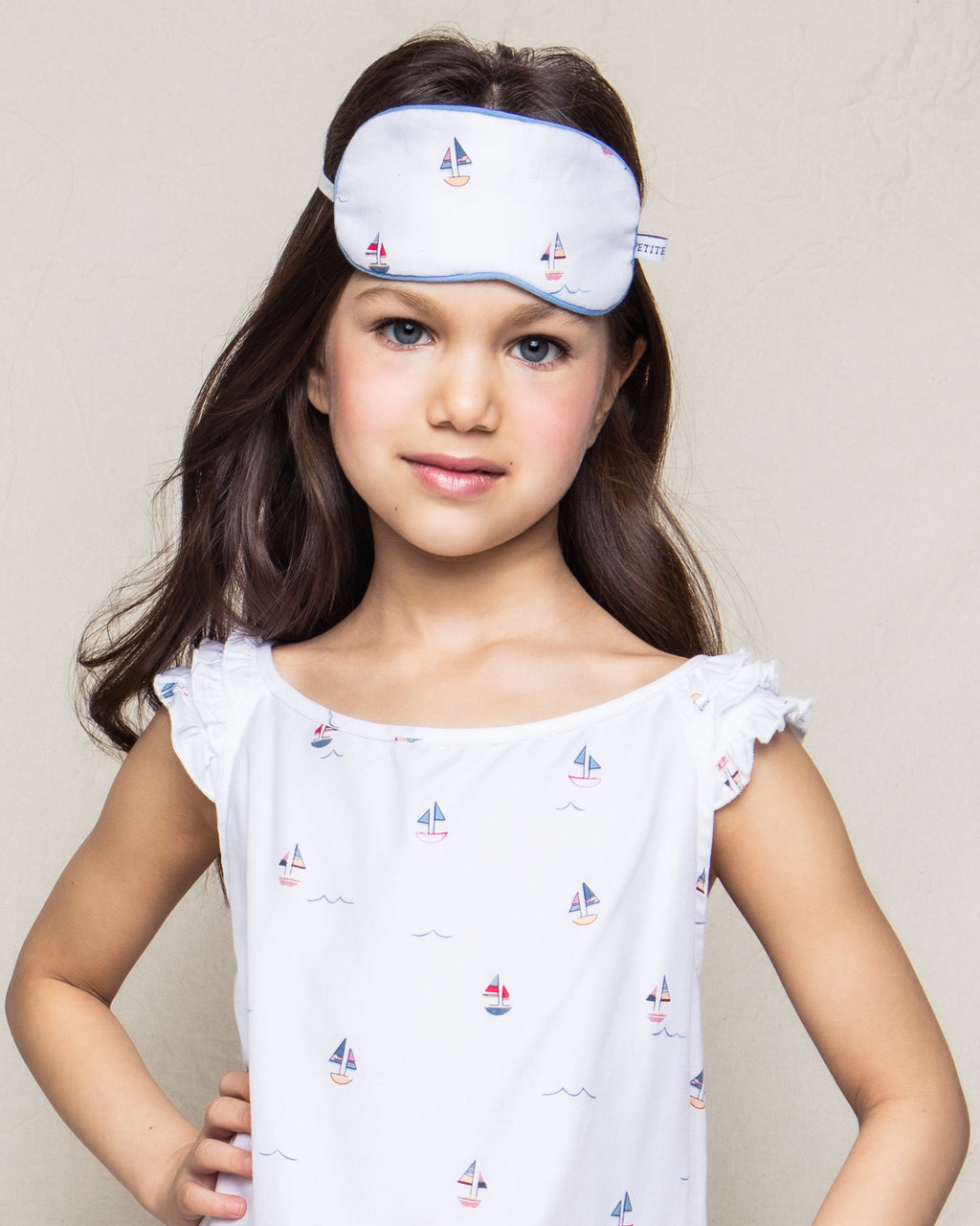Girl’s Twill Amelie Nightgown in Bateau