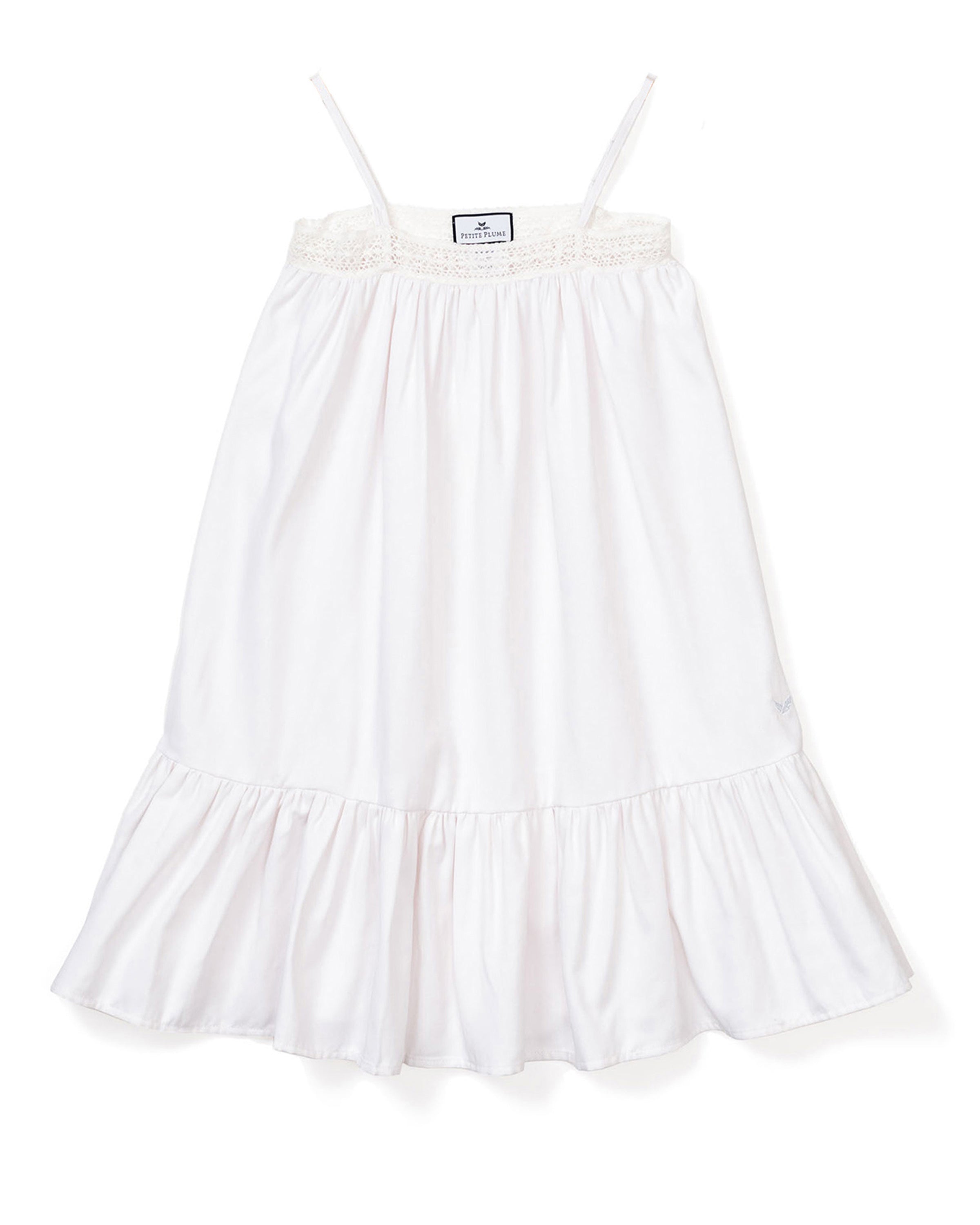 Girl’s Twill Lily Nightgown in White