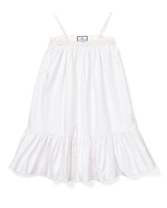 Girl’s Twill Lily Nightgown in White