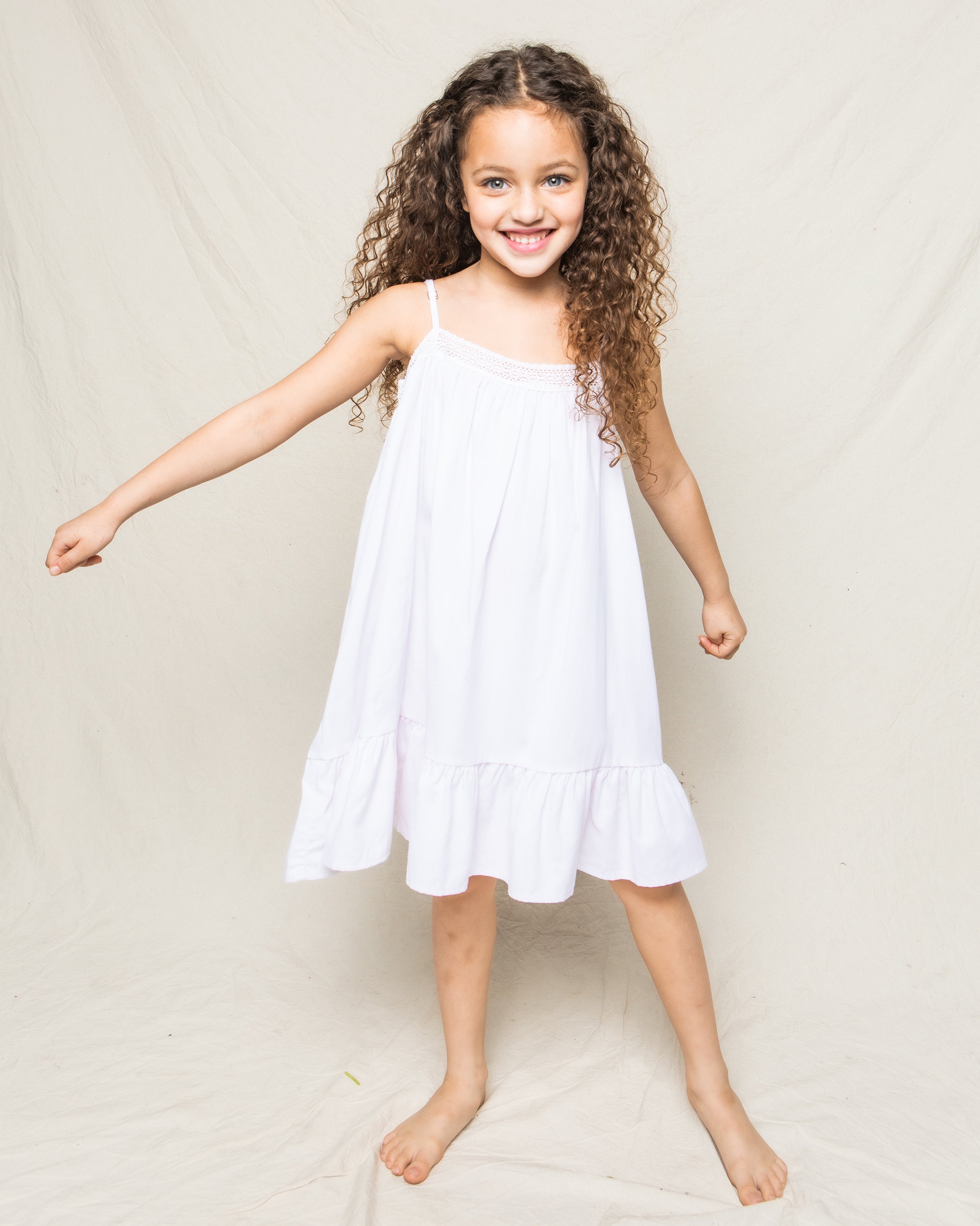 Girl’s Twill Lily Nightgown in White