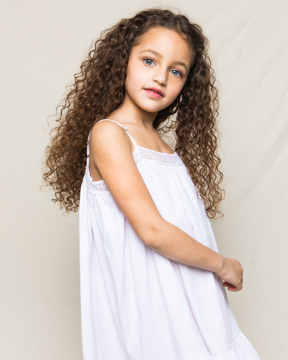 Girl’s Twill Lily Nightgown in White