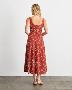 Solene Dress in Terracotta/Cream Multi