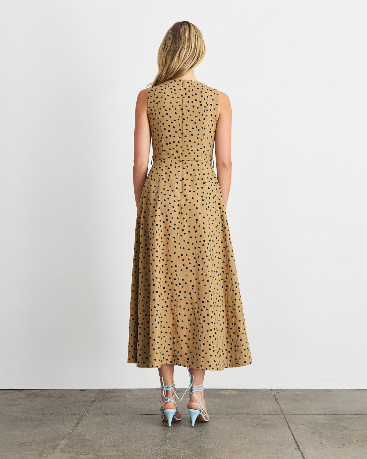Solene Dress in Dark Khaki/Black Multi