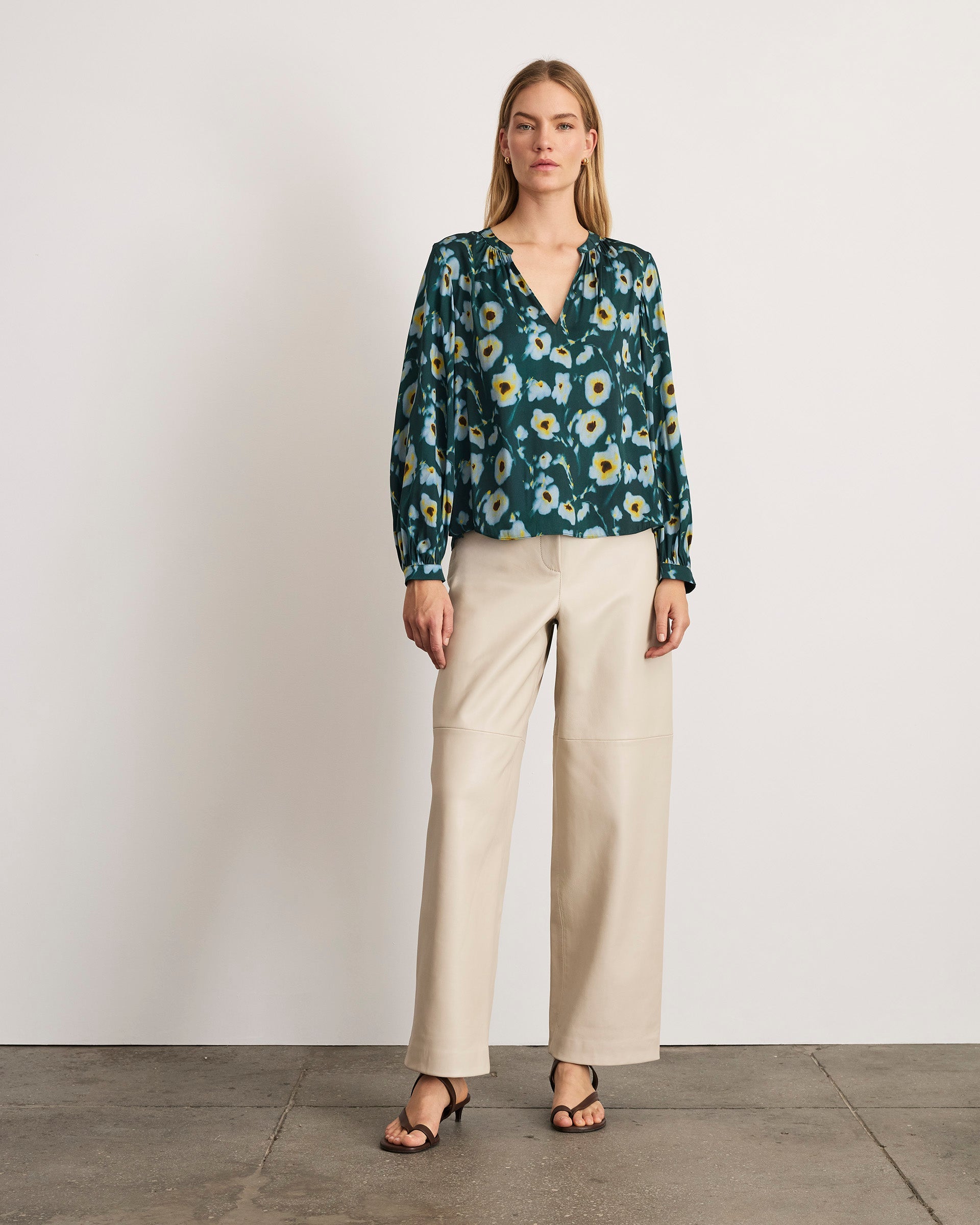 Sonia Top in Emerald Multi