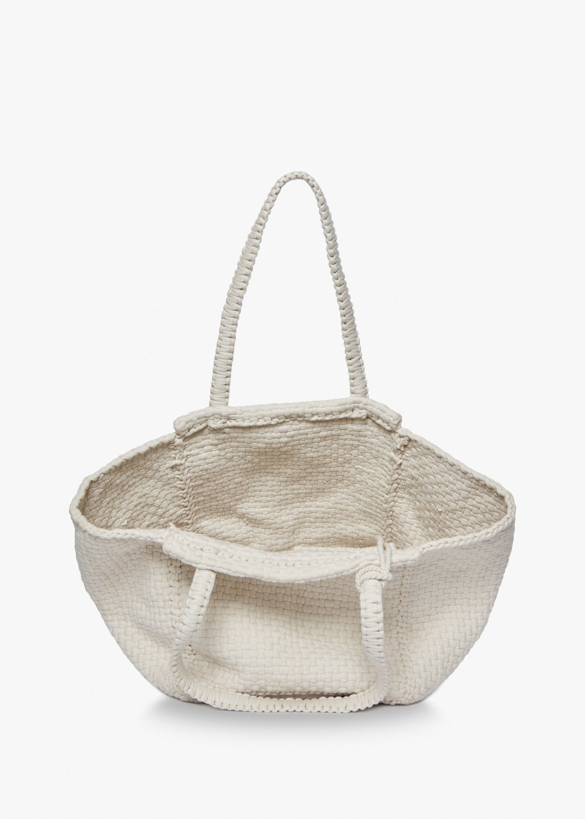 Soona Upcycled Woven Cotton Tote Bag in Ivory