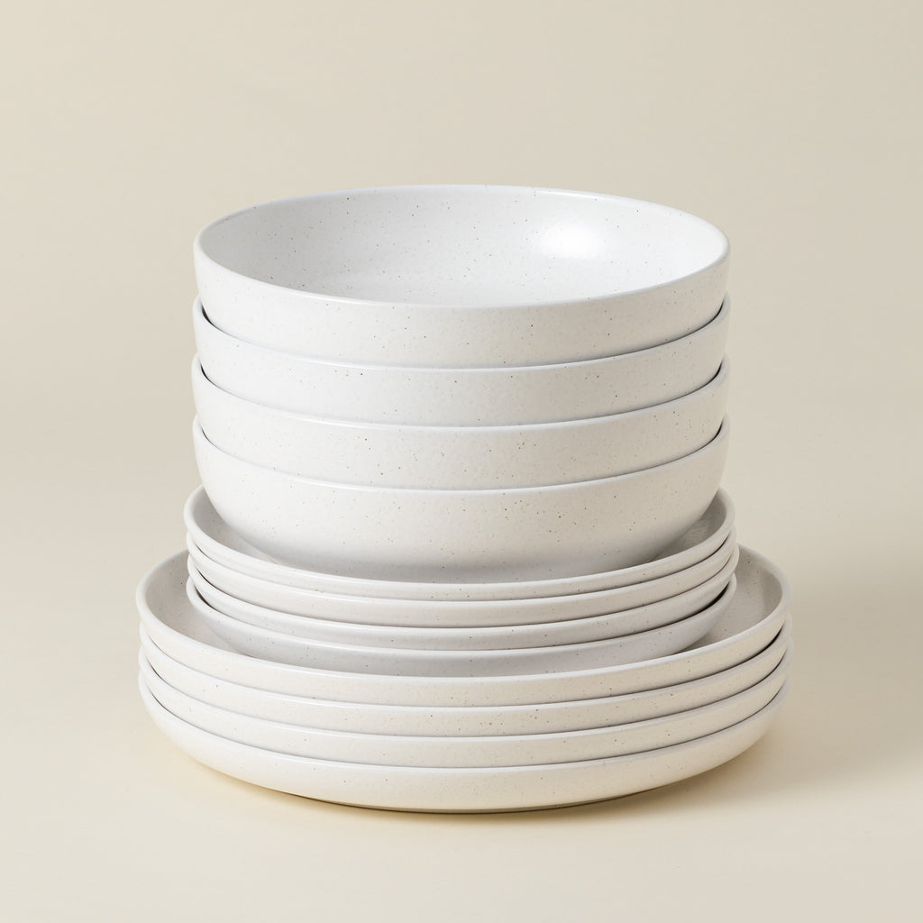 Pacifica Collection 12-pc Place Setting with Pasta Bowl in Salt