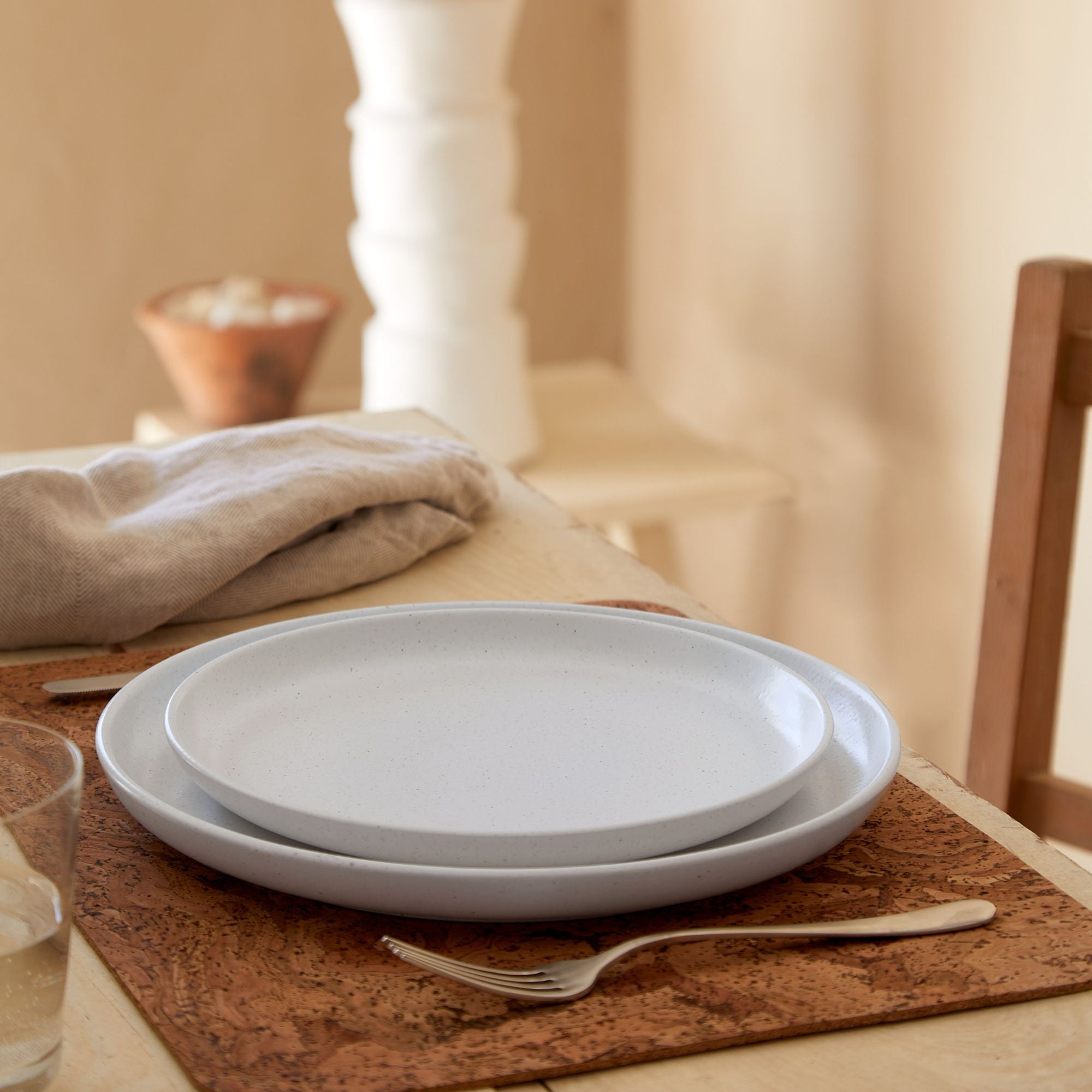 Pacifica Collection Dinner Plates in Salt, Set of 6