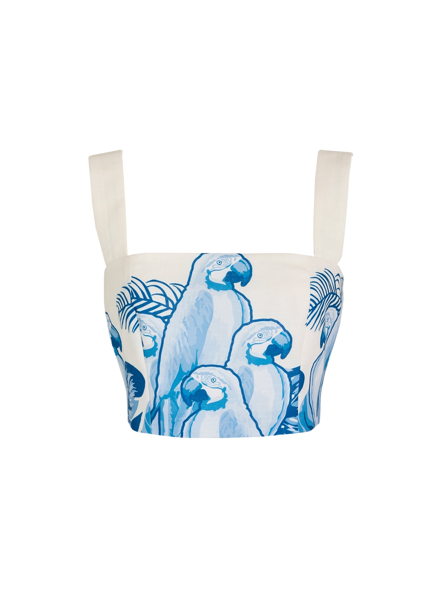SOTAVENTO TOP IN BLUE MACAW PRINT - No Pise La Grama Web