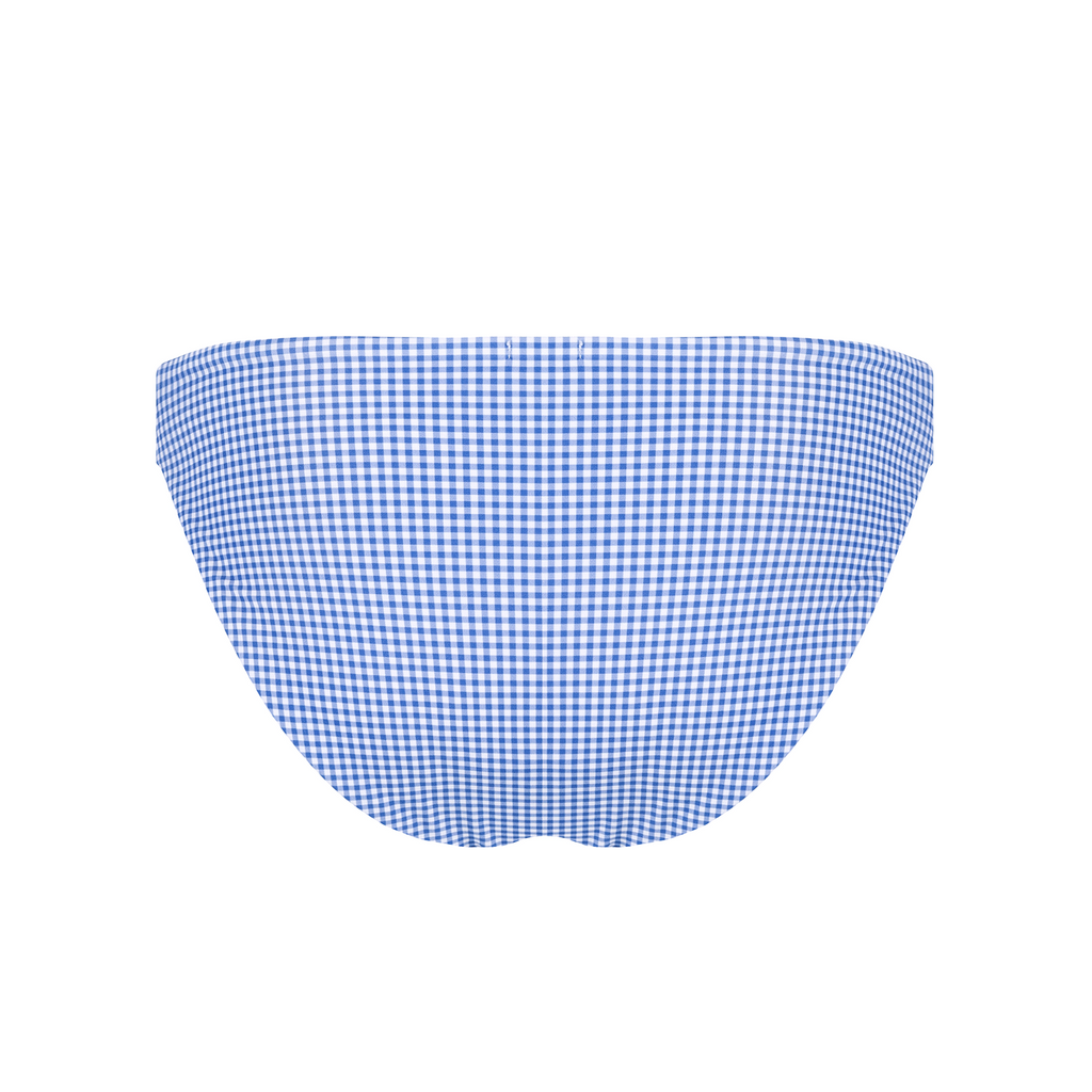 Women’s Sky Blue Gingham Low Waist Bikini Bottom