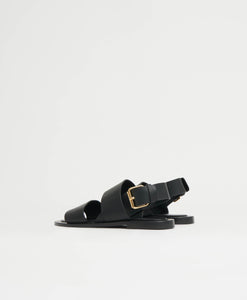Double Strap Sandal  -  Black