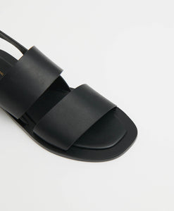 Double Strap Sandal  -  Black
