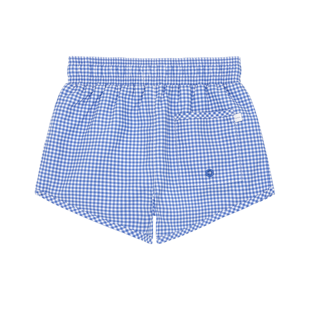 Boys Sky Blue Gingham Boardie