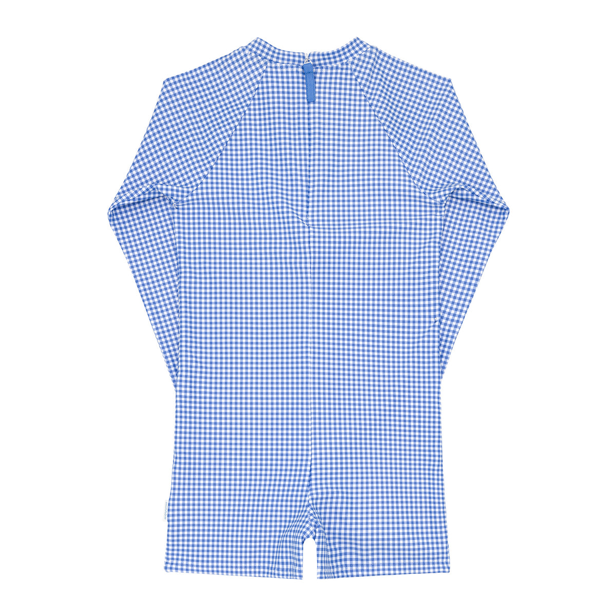 Unisex Sky Blue Gingham Rashguard One Piece