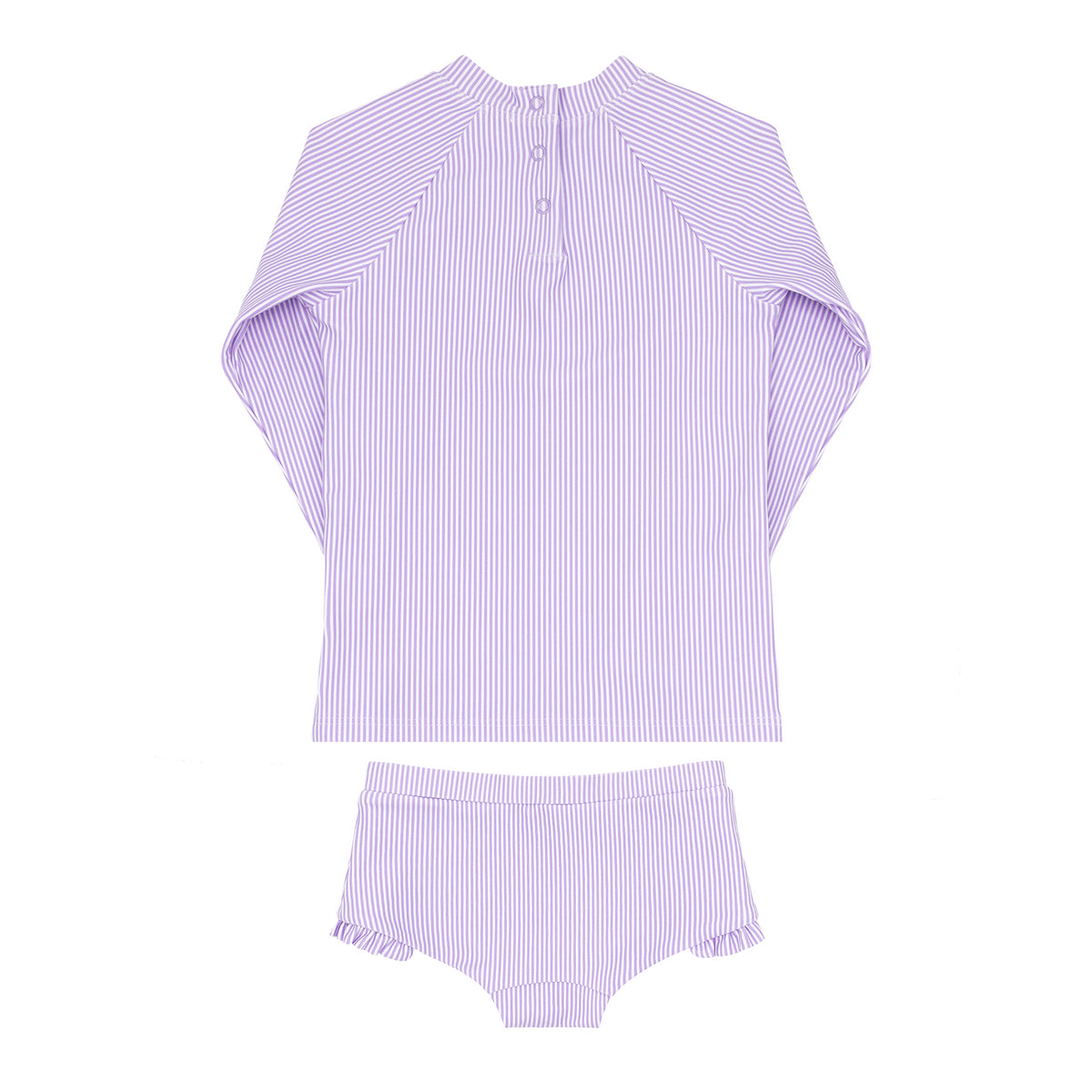 Girls Lavender Stripe Rashguard Set