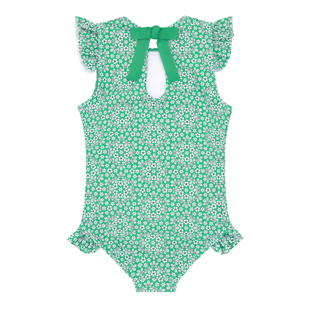 Girls Godwin Ruffle Cap Sleeve Rashguard One Piece