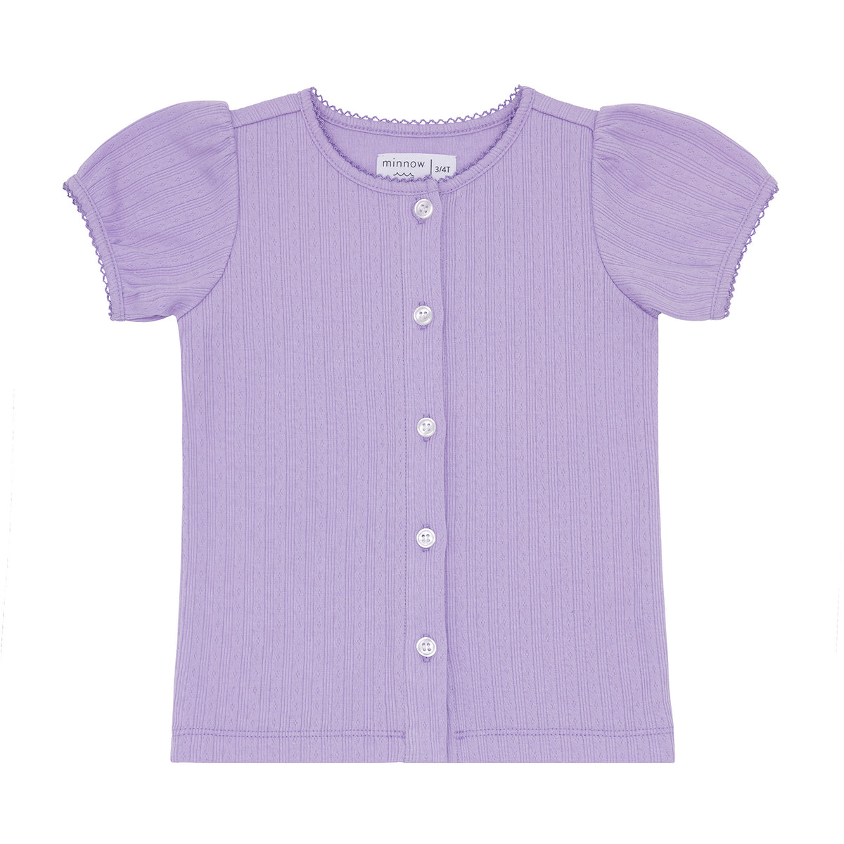 Girls Lavender Breeze Puff Sleeve Shirt