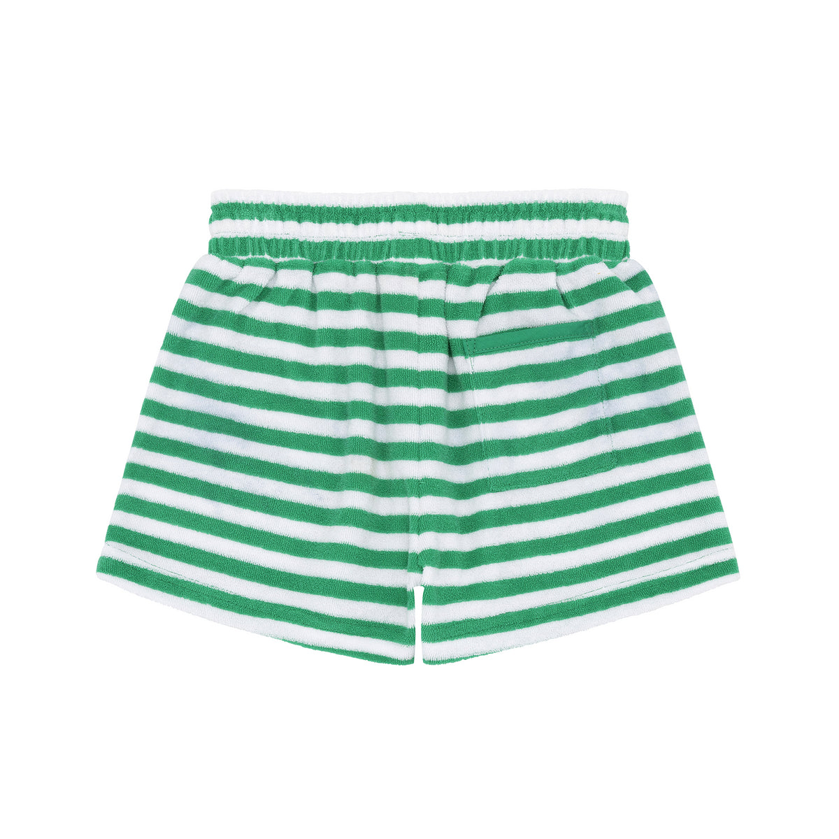 Boys Bermuda Green Stripe French Terry Short