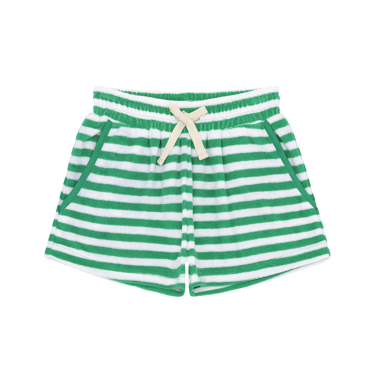 Boys Bermuda Green Stripe French Terry Short