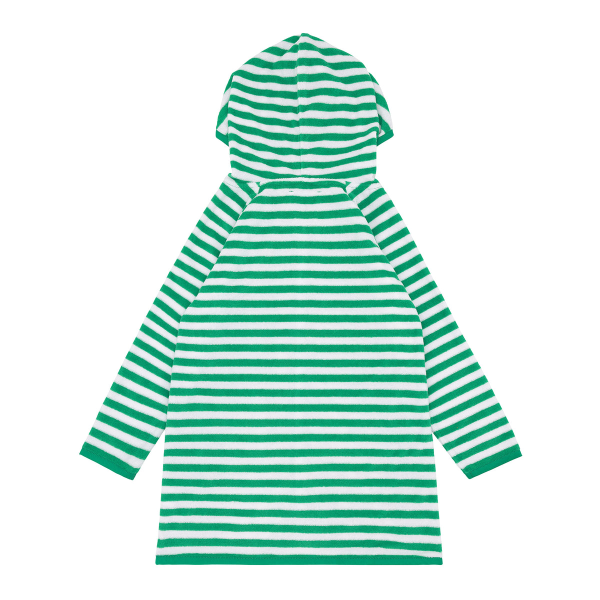 Unisex Bermuda Green Stripe French Terry Hooded Coverup