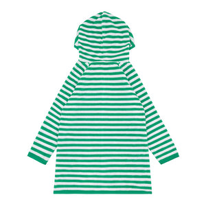 Unisex Bermuda Green Stripe French Terry Hooded Coverup