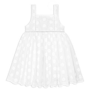 Girls White Square Neck Dress