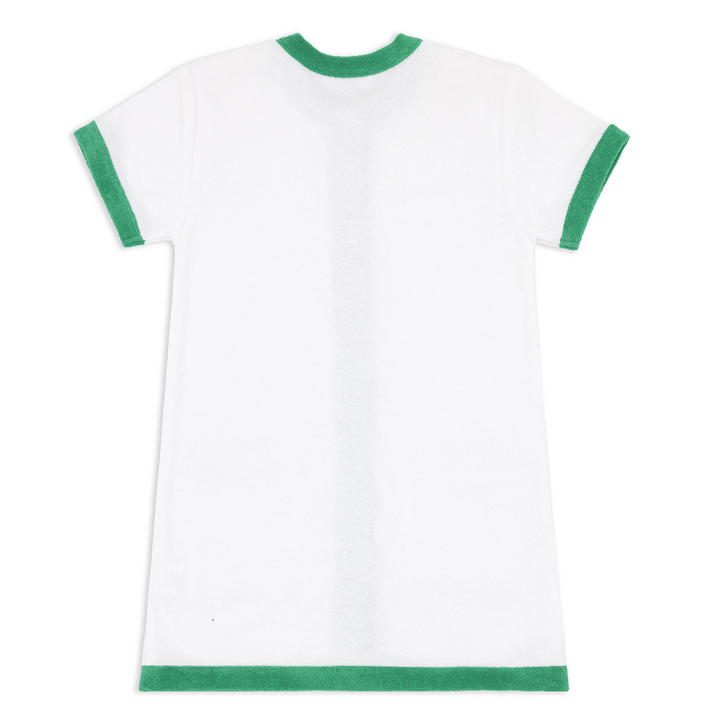 Girls White French Terry Button Down Dress
