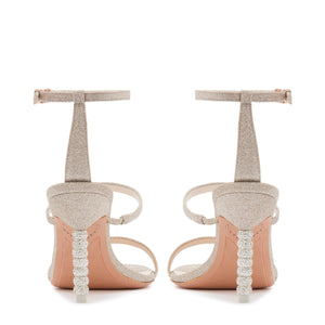 Rosalind Crystal Mid Sandal in Champagne Glitter