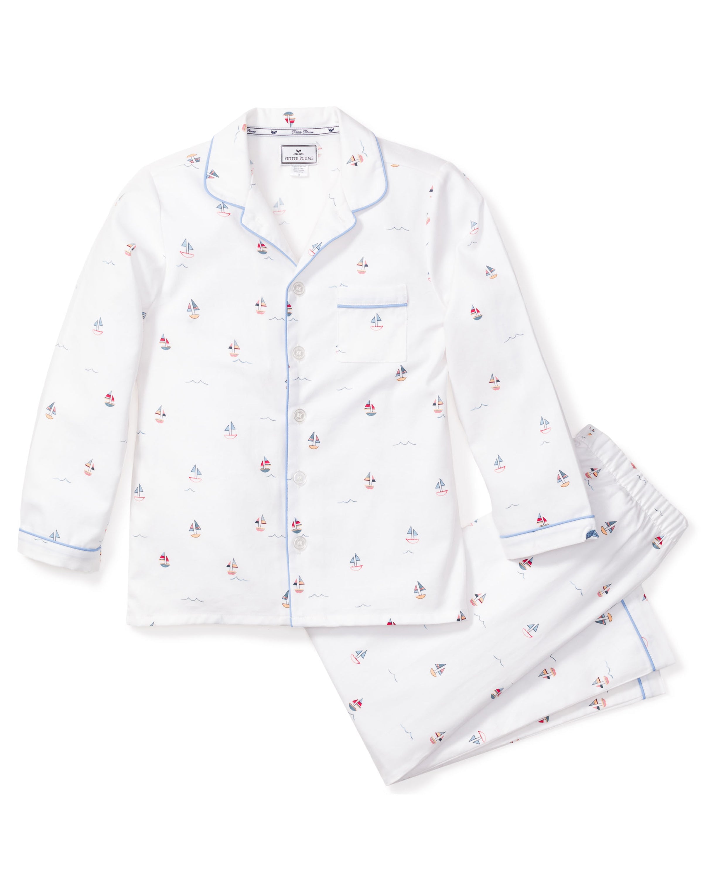 Kid’s Twill Pajama Set in Bateau