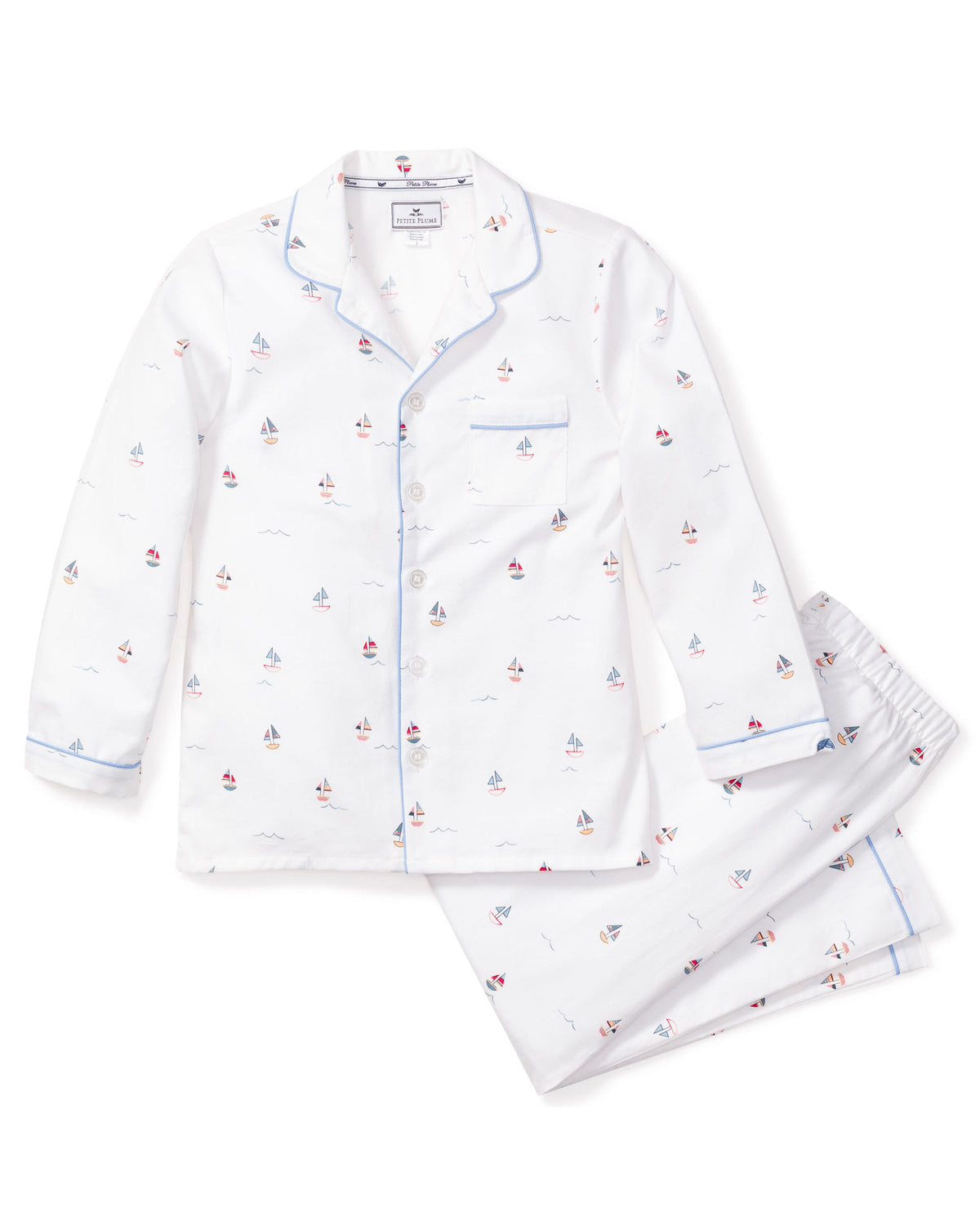 Kid's Twill Pajama Set in Bateau