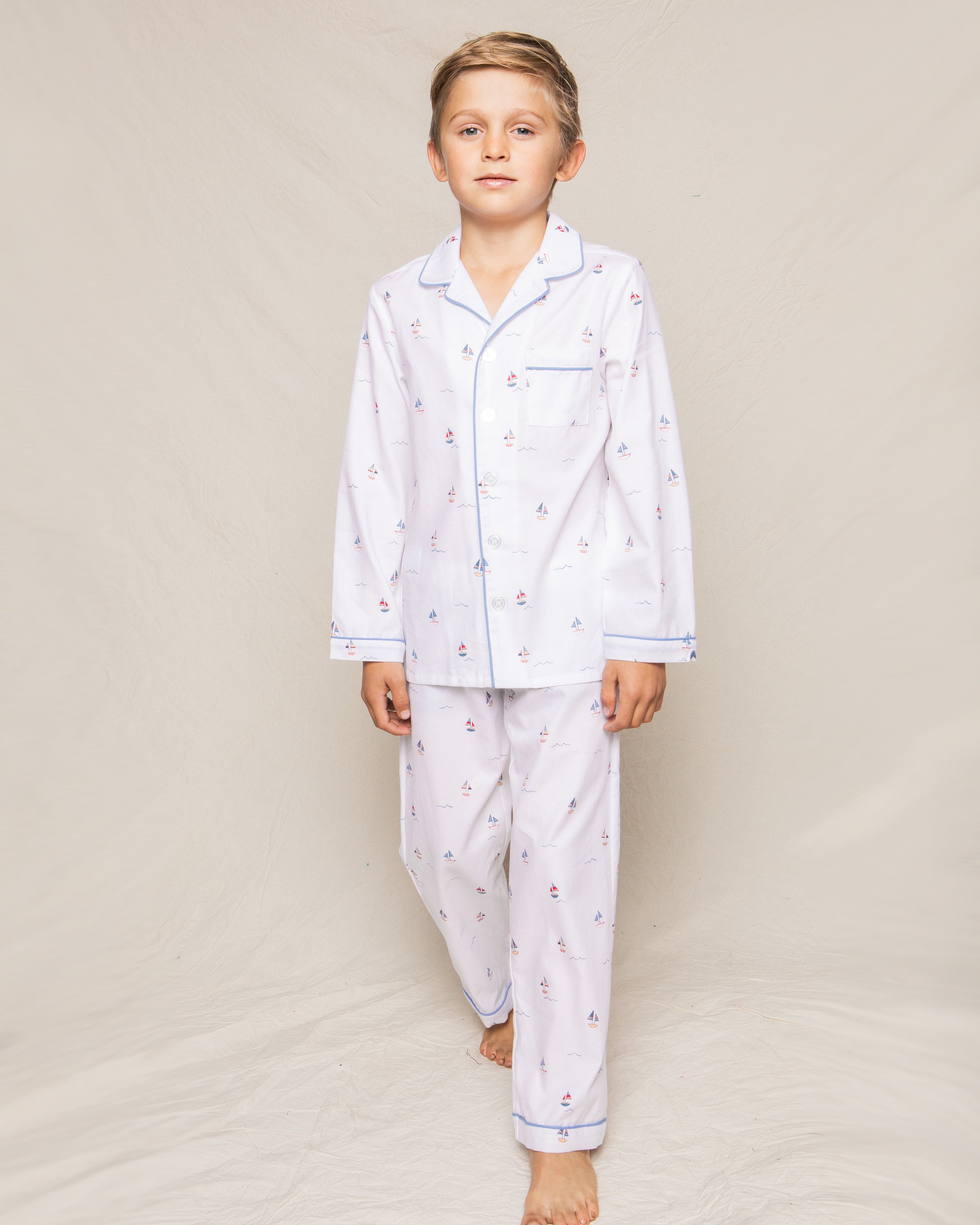 Kid’s Twill Pajama Set in Bateau